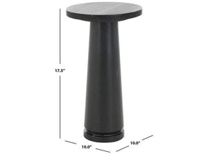 Valentia Round Marble Accent Table in Black