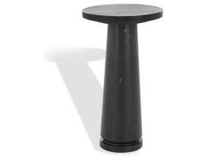 Valentia Round Marble Accent Table in Black