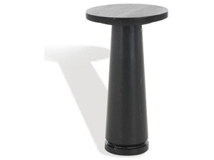 Valentia Round Marble Accent Table in Black