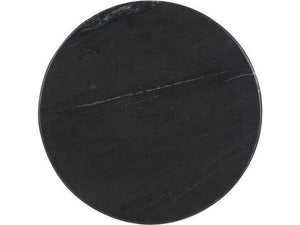 Valentia Round Marble Accent Table in Black