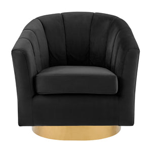 Natasha Swivel Accent Arm Chair in Alamo Black