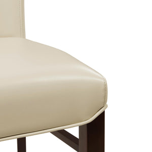 Milton Set of 2 Bonded Leather Dining Chair in Cream